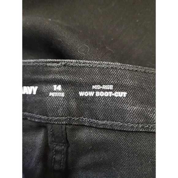 Old Navy WOW Bootcut Jeans Womens 14 Petite Black Mid Rise Stretch NEW - Picture 6 of 9